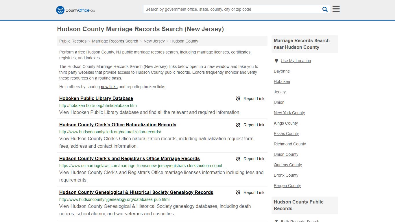 Hudson County Marriage Records Search (New Jersey)